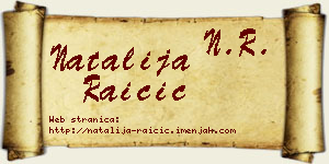 Natalija Raičić vizit kartica